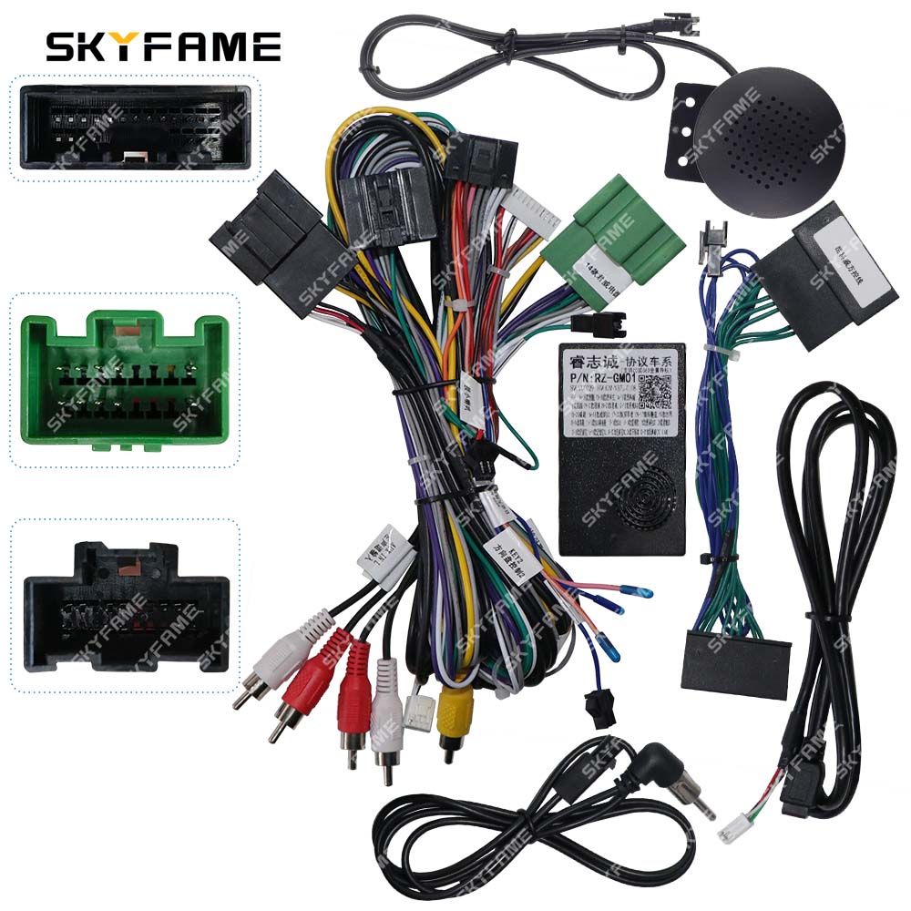 SKYFAME Car 16pin Wiring Harness Adapter Canbus Box Decoder Android