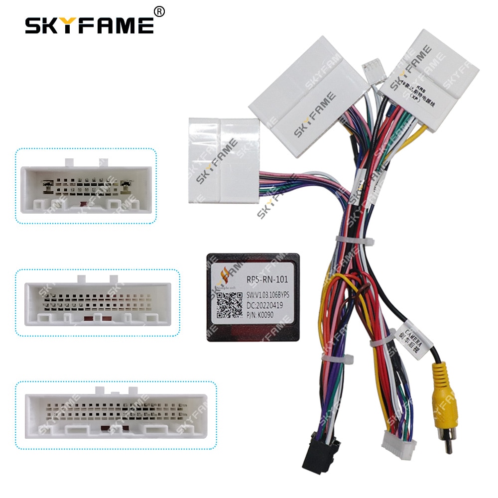 SKYFAME Car 16pin Wiring Harness Adapter Canbus Box Decoder For Renault ...