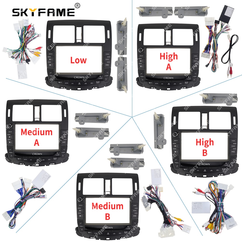 Skyfame Car Frame Fascia Adapter Android Radio Dash Fitting Panel Kit For Toyota Crown Toyota