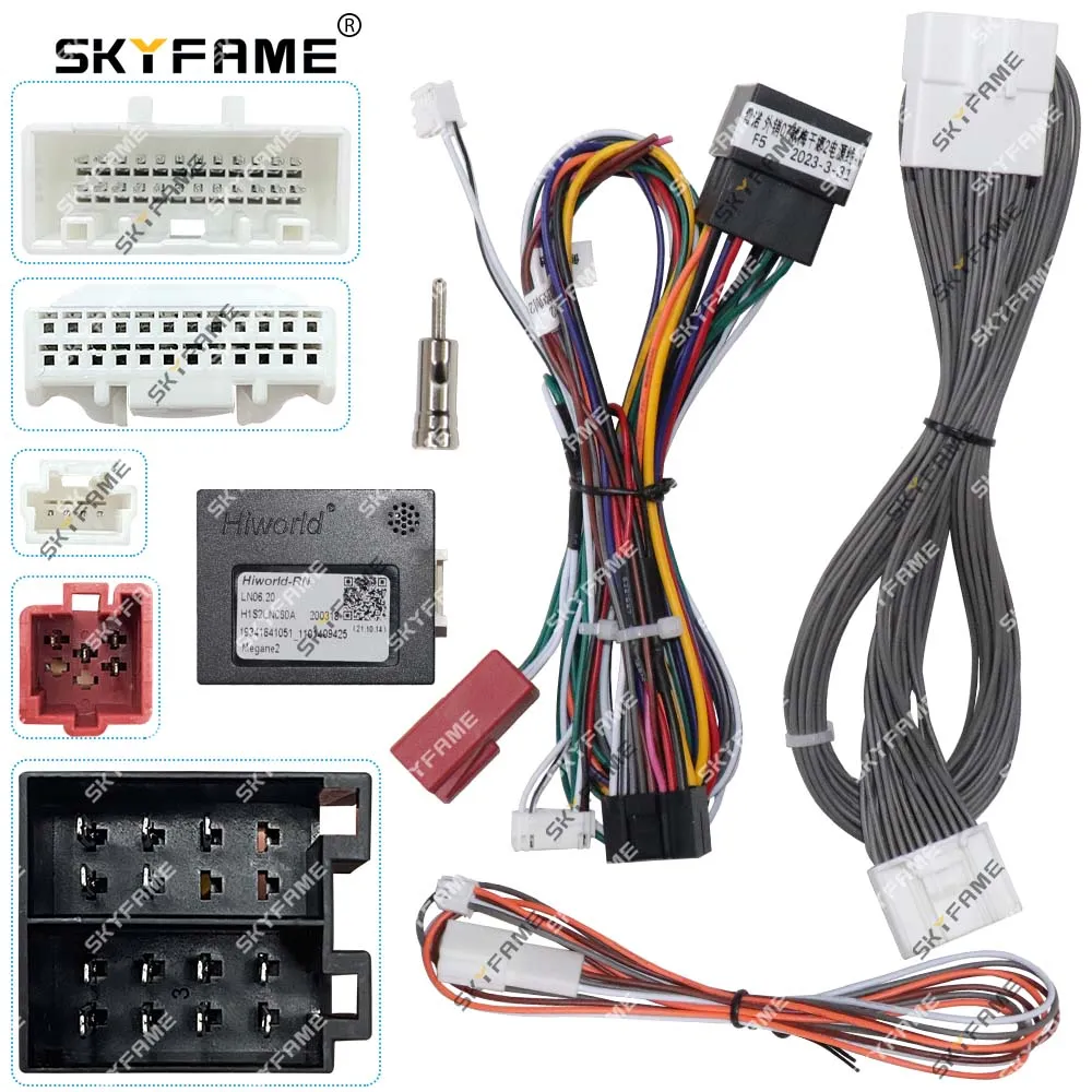 SKYFAME Car 16pin Wiring Harness Adapter Canbus Box Decoder For Renault